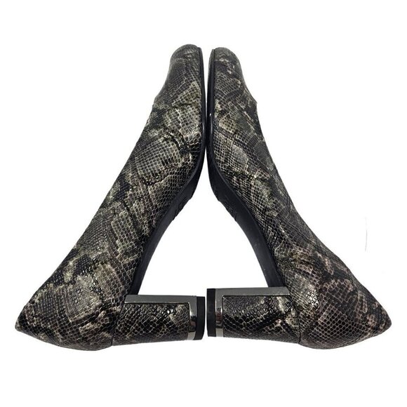 Stuart Weitzman Snakeskin Embossed Leather Pumps Heels Gray Women’s Size 7 Party - Picture 7 of 11